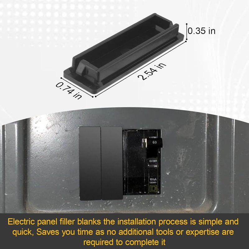 Pongle Square Breaker Panel Cover for Schneider Electric Square D QO Filler Plates Breaker Filler Plate (Comes with Breaker Box Label) 10 Pack - Image 2